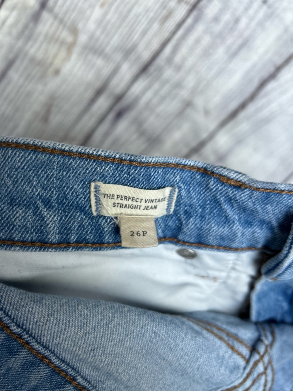 Madewell The Perfect Vintage Straight Jean in Hoye Wash size 26P - Picture 7 of 14
